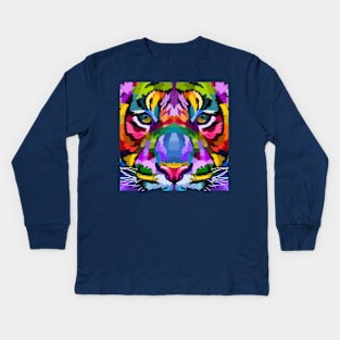 Colourful Lion's head Kids Long Sleeve T-Shirt